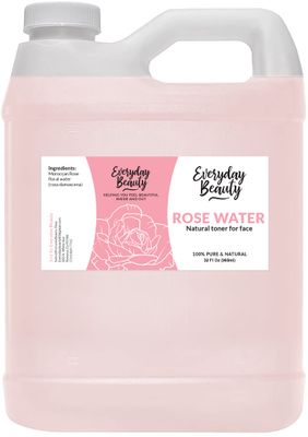 Rose Water Facial Toner - 32oz Bulk Alcohol-Free Vegan All Natural Refreshing for Face and Hair - Uplifts, Calming &amp; Soothing for All Skin Types