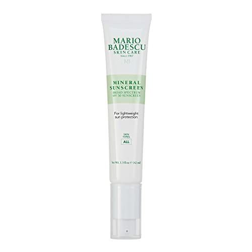 Mario Badescu Mineral Sunscreen SPF 30 for All Skin Types | Reef Safe, Oil-free Moisturizer Formulated with Zinc Oxide, Hyaluronic Acid &amp; Antioxidants | 1.5 Fl Oz