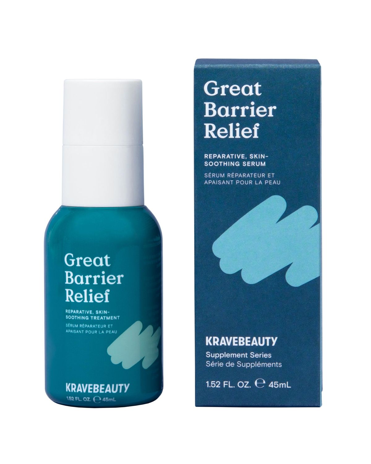 KraveBeauty Great Barrier Relief, Soothing Skin Barrier Repair Serum, Contains Tamanu Oil to Soothe and Calm Redness, For All Skin Types, Vegan &amp; Cruelty Free, 1.52 fl oz
