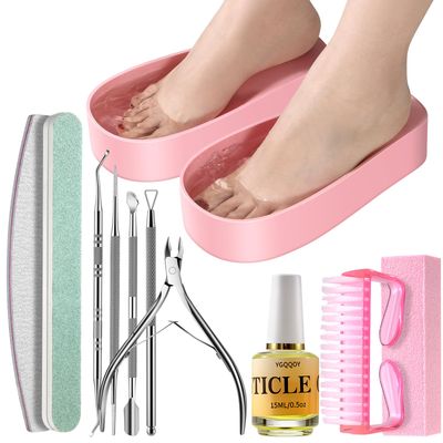 YGQQOY Toe Nail Soaking Bowl, Pedicure Bowl Acetone Proof for Soaking Toe Nails, Toe Soak Off Bowl for Gel Polish Dip Powder Remover, Pedicure Tools for Feet