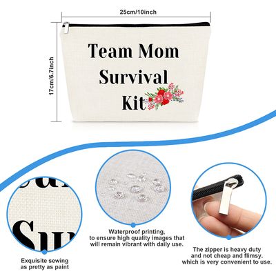 Team Mom Gift Team Leader Cosmetic Bag Gift for Women Thank You Gifts for Team Mom Makeup Bag Christmas Birthday Gifts for Coach Team Mom Football Basketball Badminton Team Leaders Gifts Makeup Pouch