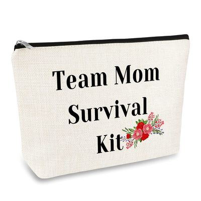 Team Mom Gift Team Leader Cosmetic Bag Gift for Women Thank You Gifts for Team Mom Makeup Bag Christmas Birthday Gifts for Coach Team Mom Football Basketball Badminton Team Leaders Gifts Makeup Pouch