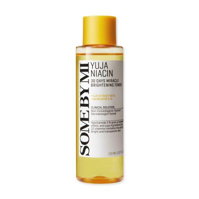 SOME BY MI Yuja Niacin 30 Days Miracle Brightening Toner - 5.07Oz, 150ml - 5% Niacinamide and 12 Vitamin Face Toner for Brightening - Blemish and Melasma Care for Dull-Looking Skin - Korean Skin Care