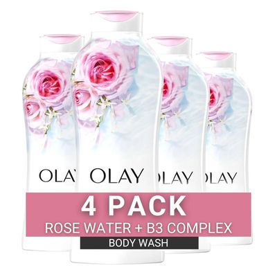 Olay Fresh Outlast Rose Water &amp; Sweet Nectar Scent Body Wash for Women 22 fl oz (Pack of 4)