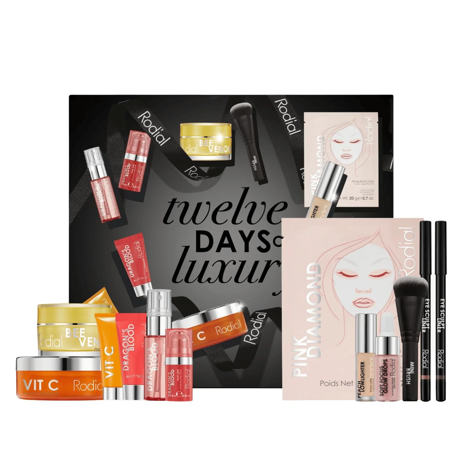 Rodial Advent Calendar Luxurious Skincare &amp; Makeup Kit | 12 Days of Luxury | Skincare Kit | Glowing | Firming | Hydrating