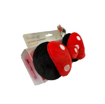 The Crme Shop x Disney Plush Headband w/ Minnie Mouse Signature Bow, Spa Headband for Washing Face, Skincare Headbands (Minnie Mouse)