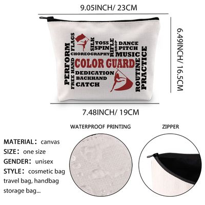 XYANFA Color Guard Cosmetic Bag Color Guard Gift Flag Girl Gift Senior Color Guard Gifts Birthday Zipper Pouch (Color Guard Cosmetic Bag)