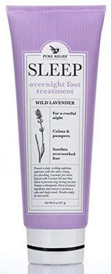 Pure Relief Relaxing Foot Lotion Moisturizer Cream For Dry Feet - Lavender Foot Care Cream W/Shea Butter, Aloe, &amp; Coconut Oil - Foot Repair &amp; Sleep Cream W/Soothing Scent, Pedicure Supplies, 8 Oz