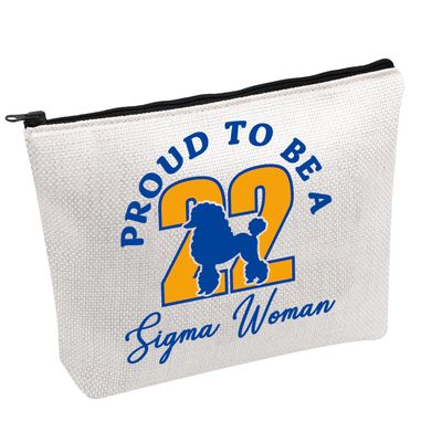 PWHAOO Sigma Gamma Rho Makeup Bag Proud To Be A Sigma Woman Cosmetic Bag 1922 Sorority Paraphernalia Gift (BE A Sigma Woman B)
