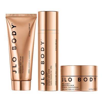 JLO BEAUTY The Ultimate Body Trio | Includes 4.2 fl oz Booty Balm, 4 fl oz Body Serum &amp; 6.7 fl oz Body Cream | Firms for Smooth Skin