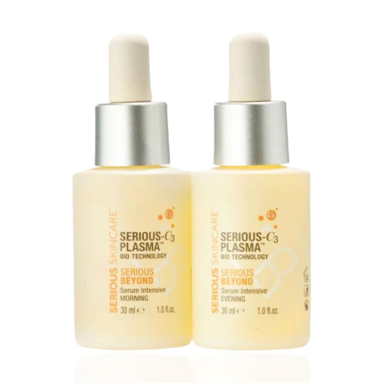 Serious Skincare - Serious Beyond Intensive 60 Day Facial Treatment - Visibly Smooth Fine Lines, Wrinkles and Pores - Face and Neck - Hydrolyzed Collagen - Peptides - AM Serum 1 oz., PM Serum 1 oz.