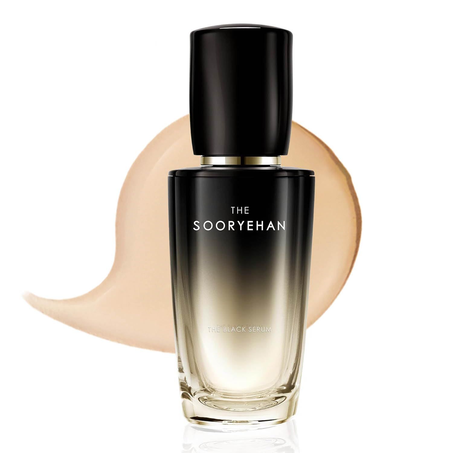 Sooryehan THE BLACK Serum (30 ml/1.01 fl oz) &amp; BLACK GINSENG Firming Mask (33 ml/1.11 fl oz) - Luxury Korean Skin by LG Beauty. Elasticity and Skin Balance.