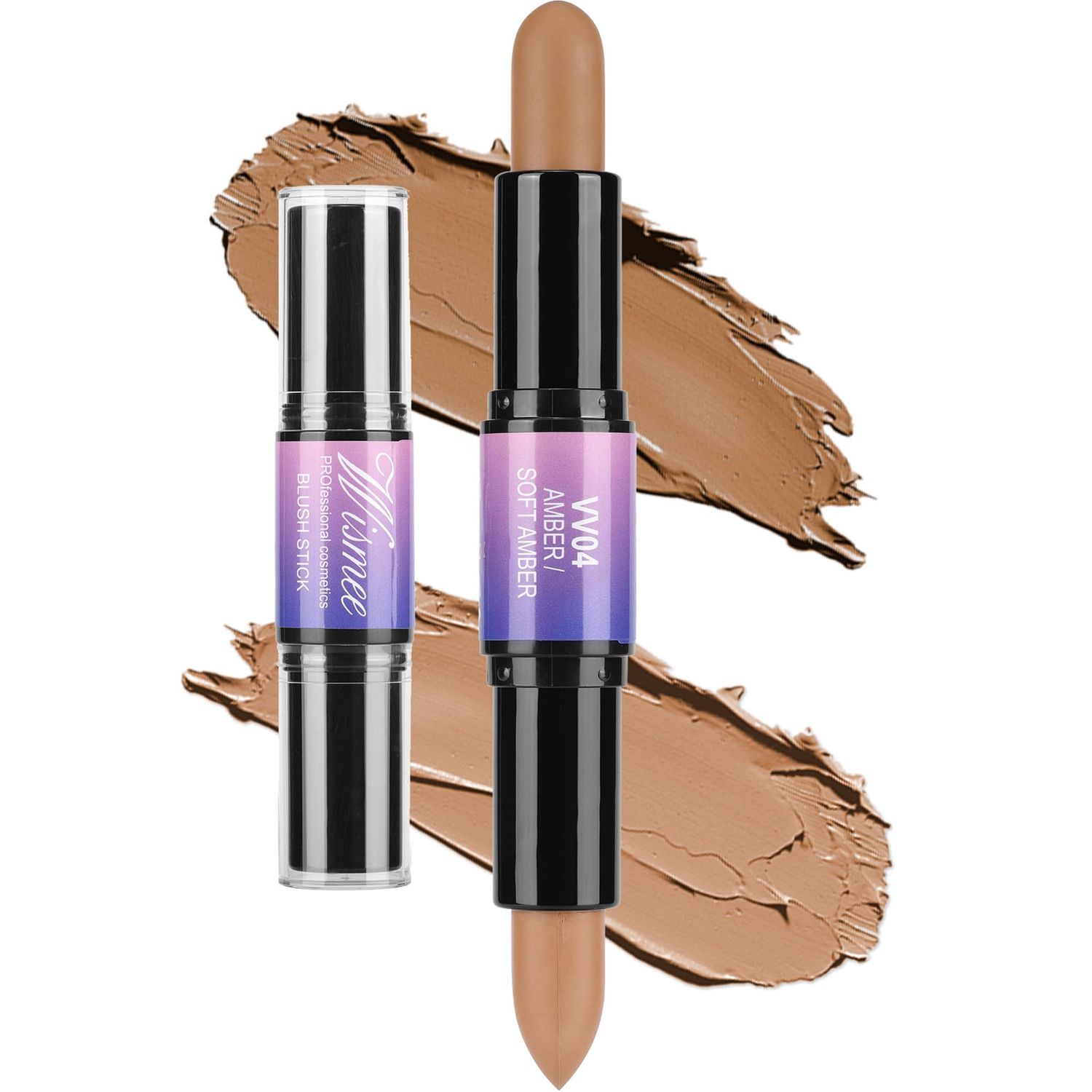 Wismee Dual-Ended Contour Stick, Face Shaping &amp; Contouring Stick, Long Lasting &amp; Waterproof Contour Sticks Kit for Light Skin Face Makeup