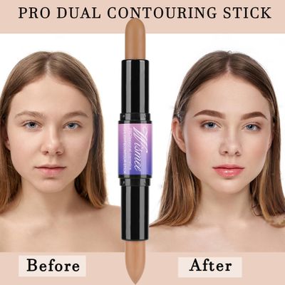 Wismee Dual-Ended Contour Stick, Face Shaping &amp; Contouring Stick, Long Lasting &amp; Waterproof Contour Sticks Kit for Light Skin Face Makeup