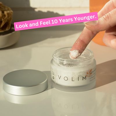 Volim Love Scrub with Hyaluronic Acid Natural Face Exfoliator for Wrinkles, Acne, Fine Lines, Blackheads &amp; Clogged Pores