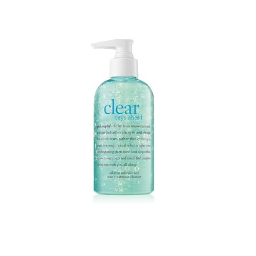 philosophy clear days ahead oil-free acne treatment facial cleanser - face wash with salicylic acid - effectively reduces breakouts - 8 fl oz.