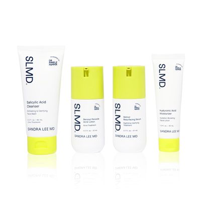 SLMD Skincare by Dr. Pimple Popper - 30-Day Acne System - 4-pc Kit - 3 Steps, 2x per Day Full Routine to Treat and Prevent All Stages of Acne