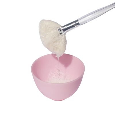 Natural Fluffy White Goat Hair Soft Fan Brush For Skincare And Esthetician (Large)