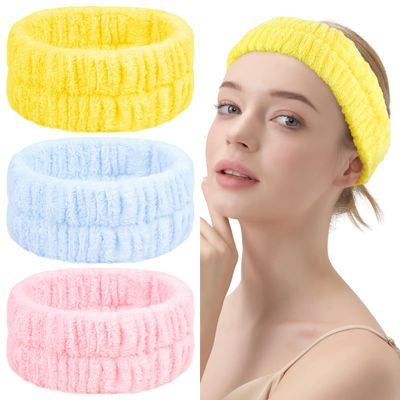 Teenitor Spa Headband, Skin Care Headband, Fluffy Facial Makeup Headband, 3 Pieces Makeup Headband for Washing Face