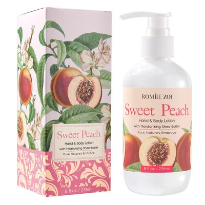 ROMIIE ZOI Daily Hand &amp; Body Lotion with Moisturizing Shea Butter - Sweet Peach - 236 ML / 8 FL OZ