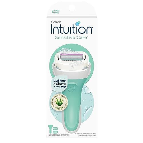 Schick Intuition Razors for Women with Sensitive Skin | 1 Razor &amp; 2 Intuition Razor Blades Refill with Organic Aloe