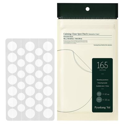 PYUNKANG YUL Calming Clear Spot Patch (Intensive Care)165 count Ultimate Hydrocolloid Acne Spot, Pimple, Blemishes &amp; Zit Covering, 2 Sized Adhesive Equal Skin Care, Soothing Stickers, Korean Skin Care