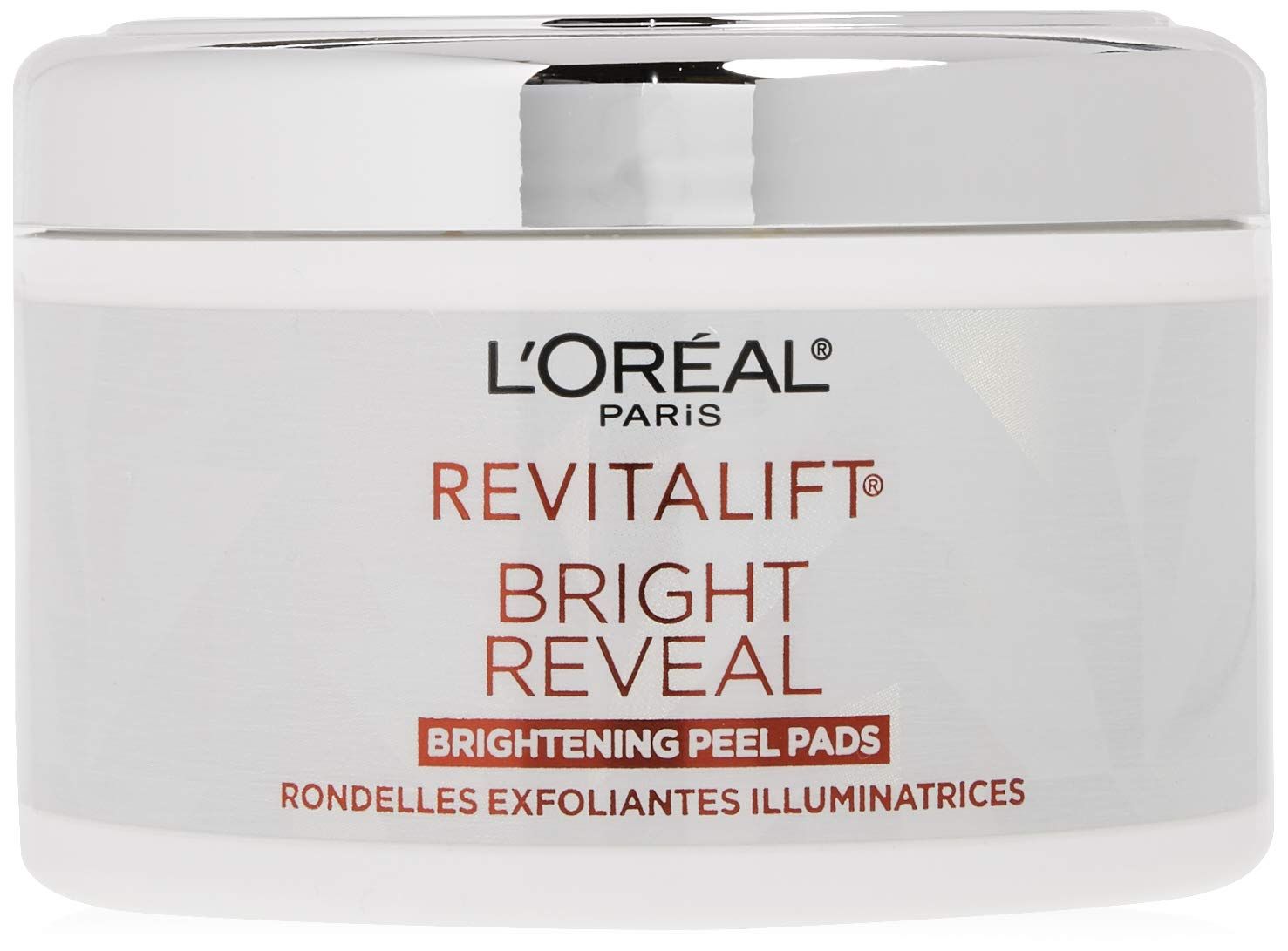 L&#39;Oral Paris Revitalift Bright Reveal Anti-Aging Exfoliating Peel Pads with Glycolic Acid, Reduce Wrinkles &amp; Brighten Skin, 30 Count (Pack of 1)