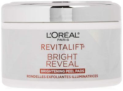 L&#39;Oral Paris Revitalift Bright Reveal Anti-Aging Exfoliating Peel Pads with Glycolic Acid, Reduce Wrinkles &amp; Brighten Skin, 30 Count (Pack of 1)