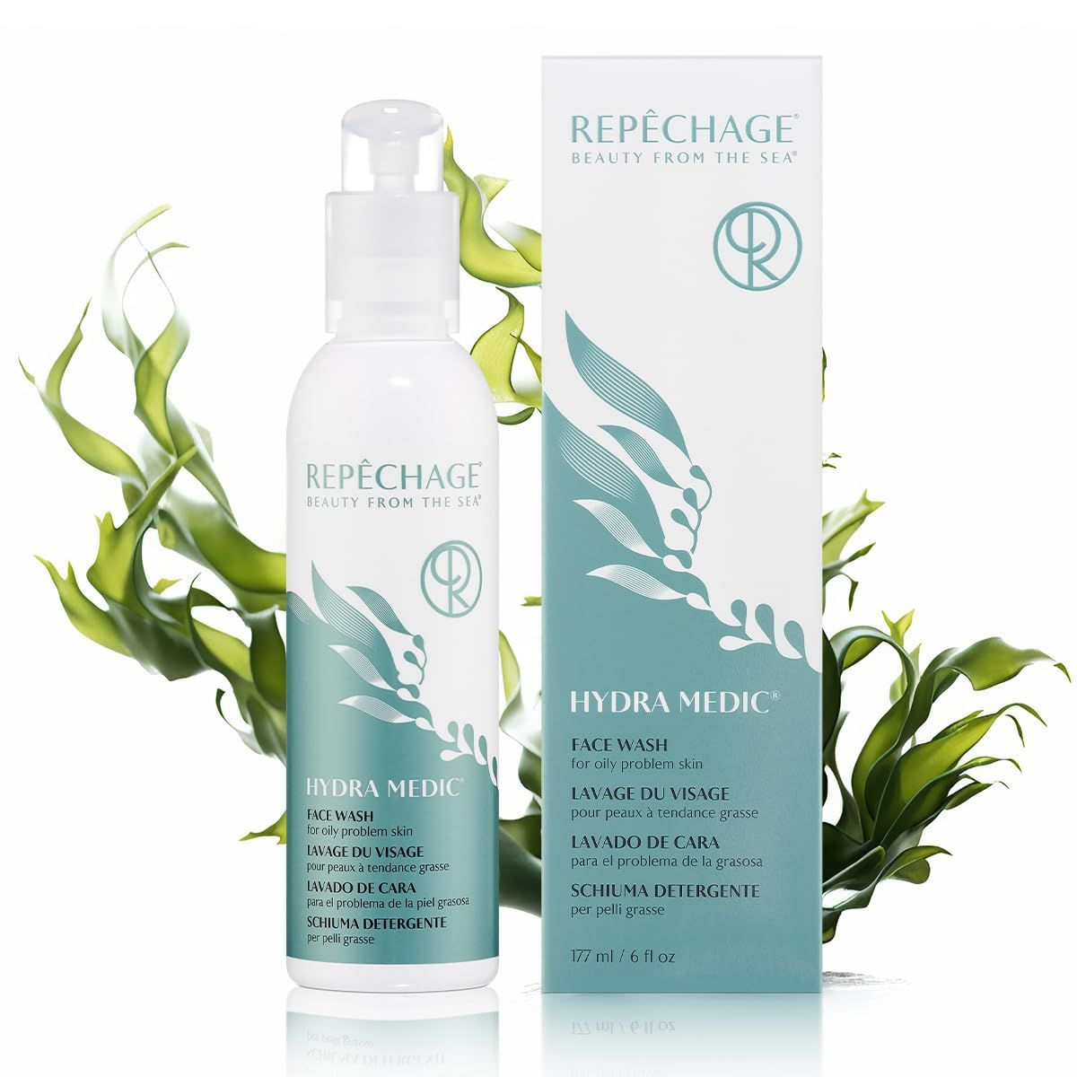 Repechage Hydra Medic Gentle Exfoliating Face Wash - 6 fl oz Daily Foaming Gel Facial Cleanser for Oily Skin | Salicylic Acid Cleanser for Acne Prone Skin - Suitable for Both Men &amp; Women