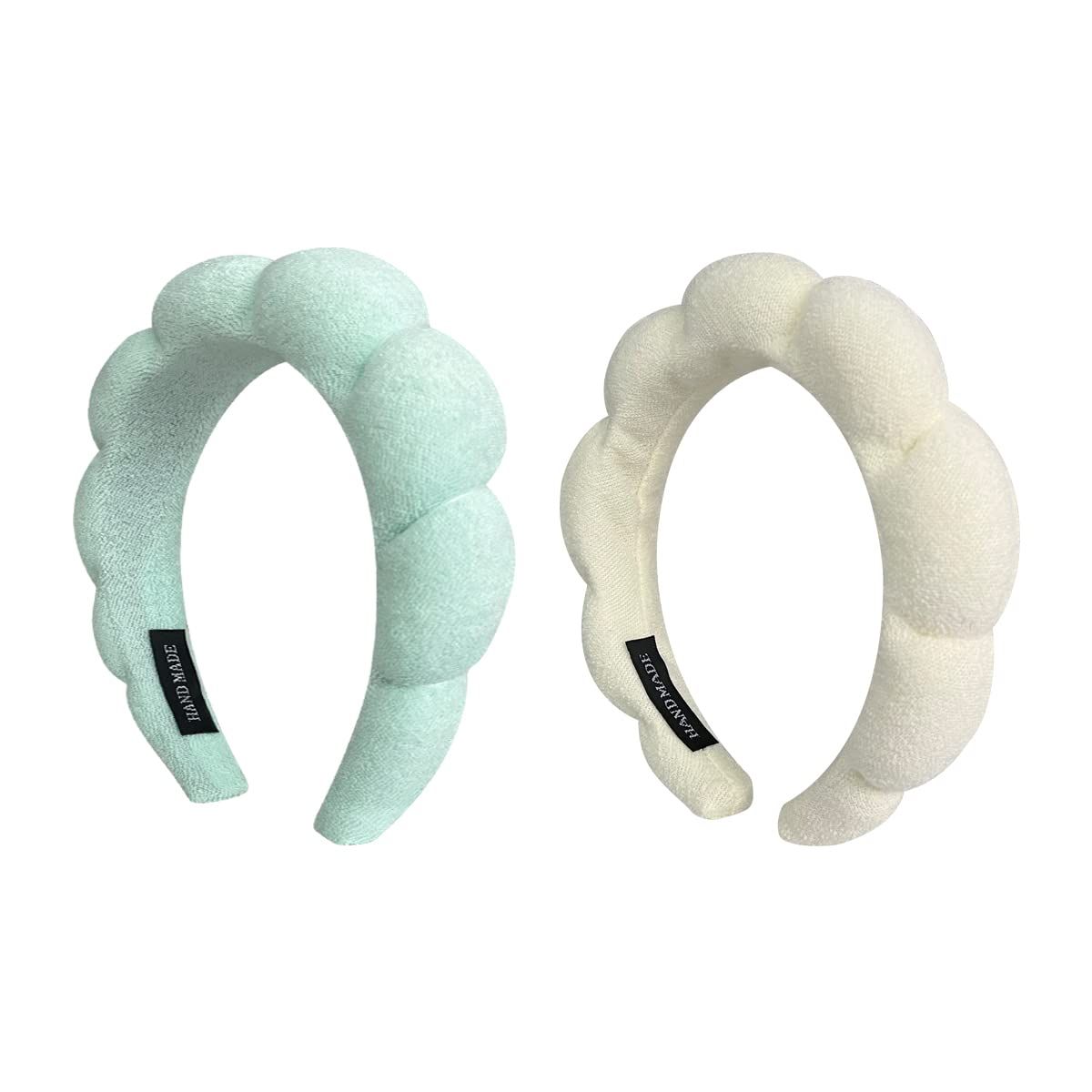KVZVK 2 Pack Sponge Spa Makeup Headband for Women Face Washing, Makeup Removal, Shower, Skincare Material, Cute Design, Multifunctional Hair Band, Perfect Size, Great Gift