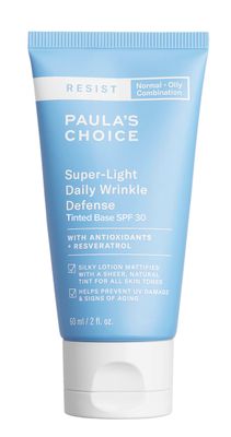 Paula&#39;s Choice RESIST Super-Light Daily Wrinkle Defense SPF 30 Matte Tinted Face Moisturizer, UVA &amp; UVB Protection, Mineral Sunscreen for Oily Skin, Fragrance-Free &amp; Paraben-Free, 2 Ounces
