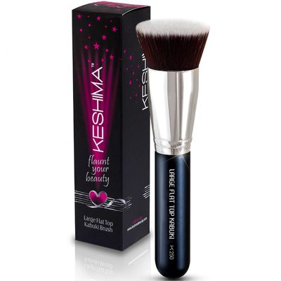 Large Flat Top Kabuki Foundation Brush By Keshima - Premium Makeup Brush for Liquid, Cream, and Powder - Buffing, Blending, and Face Brush, 1.6&quot; Top Diameter