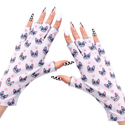 MelodySusie UV Glove for Gel Nail Lamp, Professional UPF50+ UV Protection Gloves for Manicures, Nail Art Skin Care Fingerless Anti UV Glove Protect Hands from UV Harm