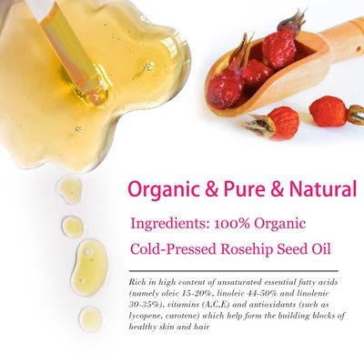 MMPANG Organic Rosehip Seed Oil for Face, USDA Certified, Cold Pressed, Unrefined, 100% Pure Natural Rose Hip Oil (1oz / 30ml) for Anti-Aging, Acne Scar Treatment, Skin &amp; Hair Care, Gua Sha Massage