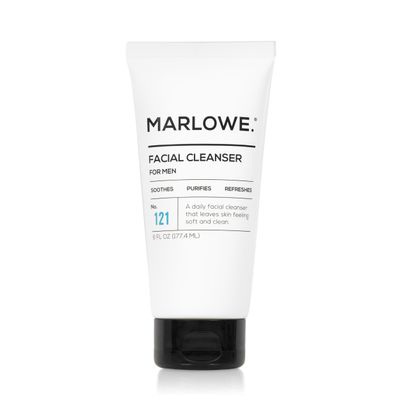 MARLOWE. No. 121 Facial Cleanser 6 oz, Daily Mens Face Wash with Natural Extracts &amp; Antioxidants, Soothes, Purifies, Refreshes, Thick Lather, Fresh Woodsy Scent