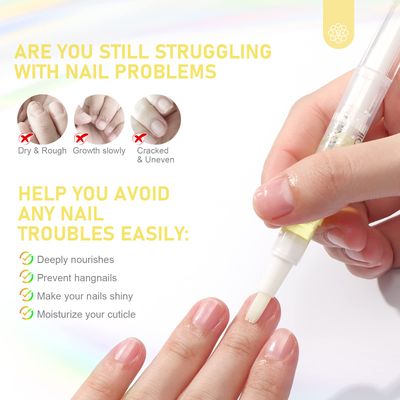 SAVILAND Natural Cuticle Oil Pen: 6PCS Revitalizing Cuticle Oil for Nails with Vitamin E Repaired Cuticles Overnight Cuticle Softener Nail Strengthener Protector for Damaged Skin Thin Nail