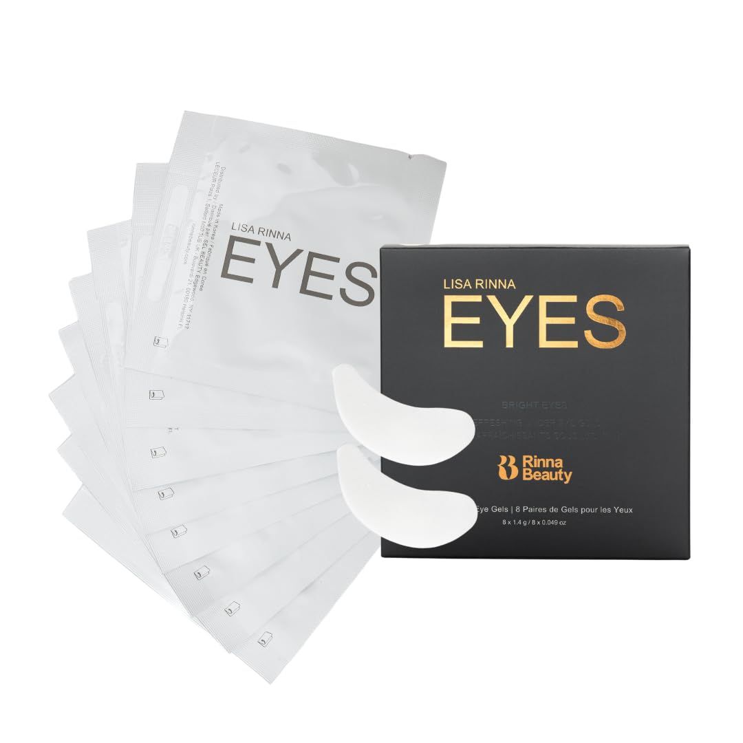 Rinna Beauty Bright Eyes Cooling Under Eye Gel Patches - Reduces Puffy Eyes and Dark Circles, For Men &amp; Women - Vegan, Cruelty-Free, Paraben-Free, Sulfate-Free &amp; Phthalate-Free - 8 pairs - 1 count