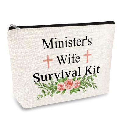 Minister&#39;s Wife Gift Pastor&#39;s Wife Makeup Bag Priest Wife Gift Ministers Wife Gift Cosmetics Bag Pastor Appreciation Gifts Thank You Gift Religious Christian Birthday Gift for Women Pastor&#39;s Wife