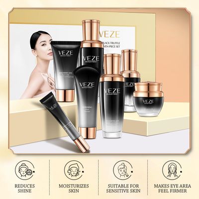 Truffle Anti-Wrinkle Skin Care Large Set Beauty &amp; Personal Care with Cleanser, Toner, Lotion, Essence, Face Cream, Eye Cream Gift Sets Care Package for Women Mother Travel Skincare Kits (7 pcs)