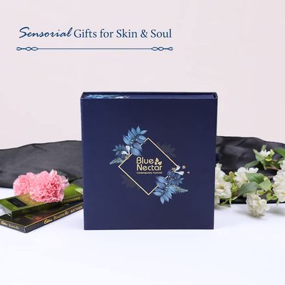 Premium Beauty Gift Set for Women &amp; Men | Blue Nectar Face Wash, Cream, Scrub, Lip Balm &amp; Moisturizing Face Lotion with Herbal Ingredients | Ideal Christmas Holidays Gift for Mom, Dad &amp; Girlfriend