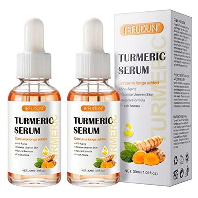 Turmeric Serum for Dark Spots2 PCS Face Serum Turmeric Dark Spot Corrector Serum for Face, Moisturizing Massage Essence Reduces Hyper pigmentation Age&amp;Sun Spot, Facial Serum for Women &amp; Men 1Fl Oz