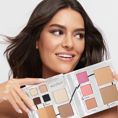 Woosh Beauty, Fold out Face Original Makeup Palette, Travel, All in One, Neutral Cream &amp; Powder (#2.5 Medium Tan)