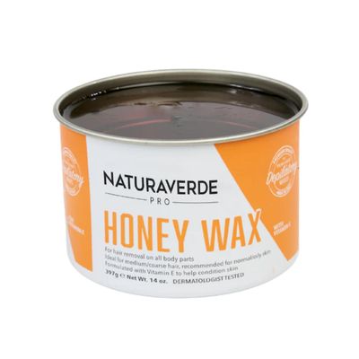 NaturaverdePro Honey Soft Wax for Body and Facial Hair Removal, Wax Hair Remover for Women, Infused with Vitamin E, Normal to Oily Skin Types - 14oz
