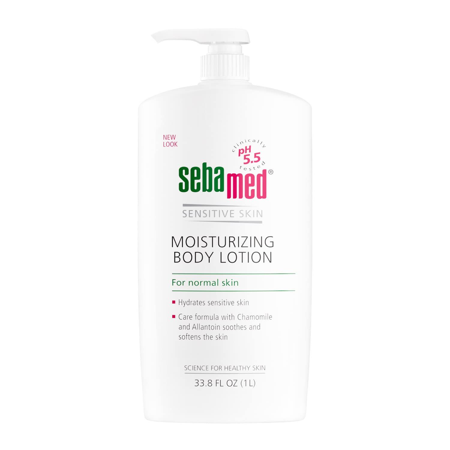 seba med Moisturizing Body Lotion pH 5.5 for Sensitive Skin Dermatologist Recommended Moisturizer 33.8 Fluid oz (1 Liter)
