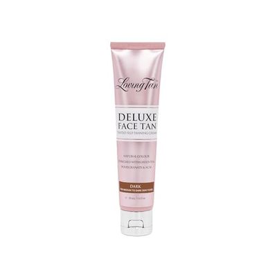 Loving Tan Deluxe Face Tan, Dark - Streak Free, Natural Looking, Professional Strength Sunless Tanner - 10+ Self Tanning Applications per Bottle, Cruelty Free, Naturally Derived DHA - 1.6 Fl Oz