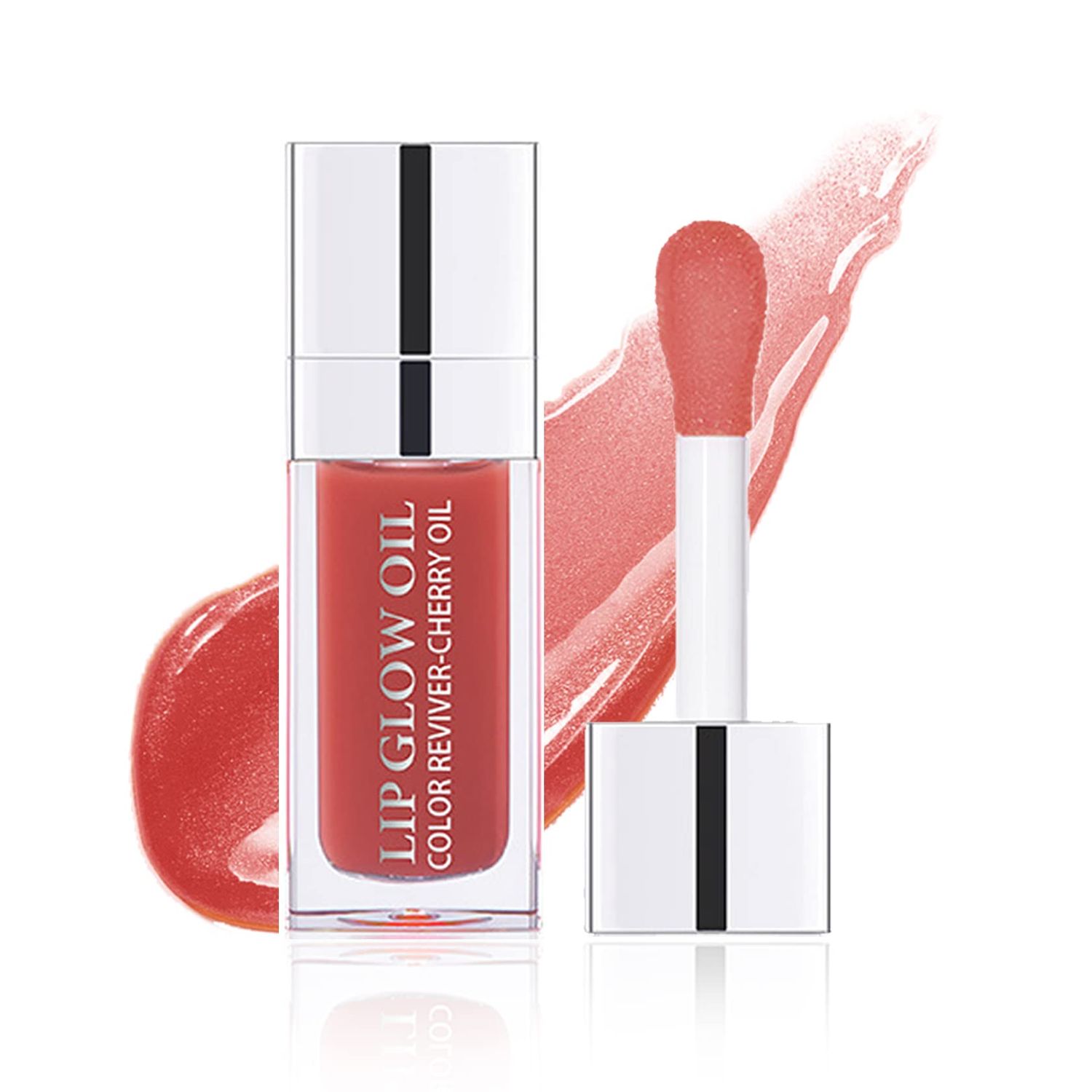 ZHISHUDL Plumping Lip Oil Lip Glow Oil Lip Gloss Oil Lip Stain Long Lasting Hydrating Non-sticky Big Brush Head Glitter Shine Clear Lip Oil Tinted for Lip Care and Dry Lips -012 Rosewood