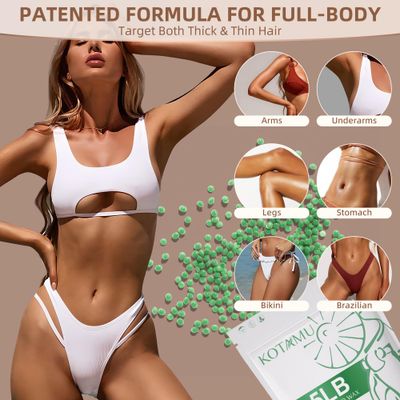 KOTAMU Waxing Beads for Women & Men, 2.5lb Hard Wax Beads for Hair Removal, Aloe Vera Wax Beans Bulk with 30 Wax Sticks Suitable for Sensitive Skin,Arm,Leg,Thick,Stubborn Hair,Home & Salon Waxing