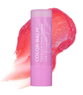 Victoria&#39;s Secret Color Balm Tinted Lip Conditioner in Pomegranate, Nourishing Lip Balm for Women with Coconut Oil, Shea Butter &amp; Vitamin E, Color Balm