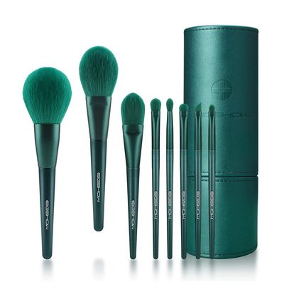 Makeup Brushes, Eigshow Premium Makeup Brush Set Synthetic Cosmetics Foundation Powder Concealers Blending Eye Shadows Face Kabuki Makeup Brush Sets (Jade Green with Cylinder)