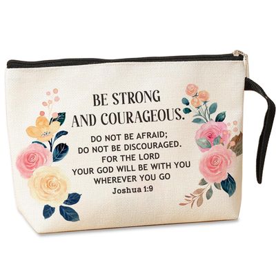 Inspirational Christian Gifts for Women Makeup Bag Positive Religious Gifts Makeup Zipper Pouch Bag Bible Verse Cosmetic Bag Scripture Christmas Birthday Gifts Skincare Bag for Daughter in Law Aunt